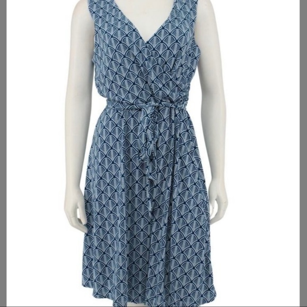 👗‼️NWOT‼️“41 HAWTHORNE” Lorene Teal Green Geometric Faux Wrap Knit Dress